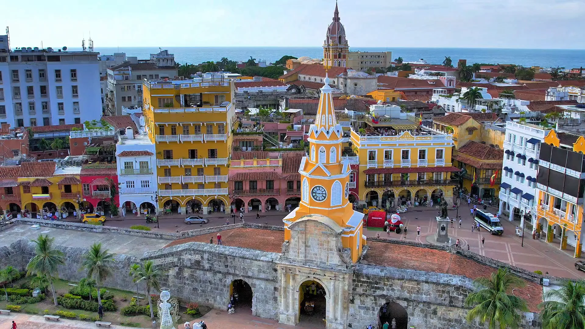 The Clock Tower and Cartagena's walled city